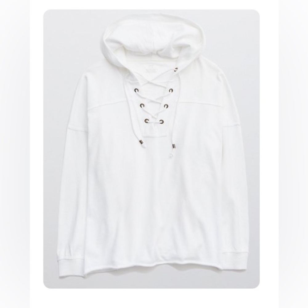 Aerie Oversized Lace-Up Beach Hoodie
